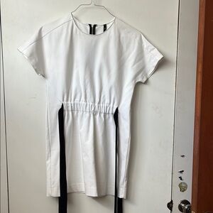 White Dress with Black Accents